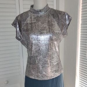Pilcro Silver Metallic Blouse